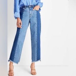 Kahlana Barfield Brown Future Collective two tone jeans